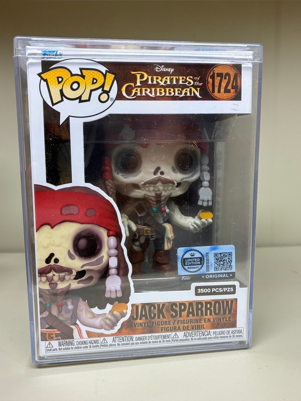 Funko Pop! Pirates of the Caribbean Jack Sparrow Skeleton #1724 LE 3500 PCS